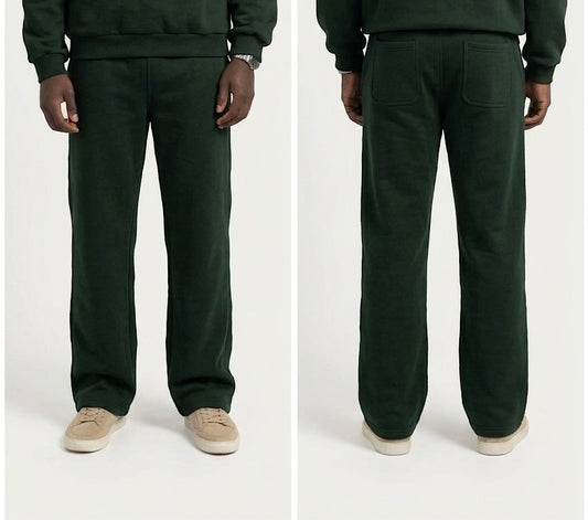 Forest green relaxed track pants