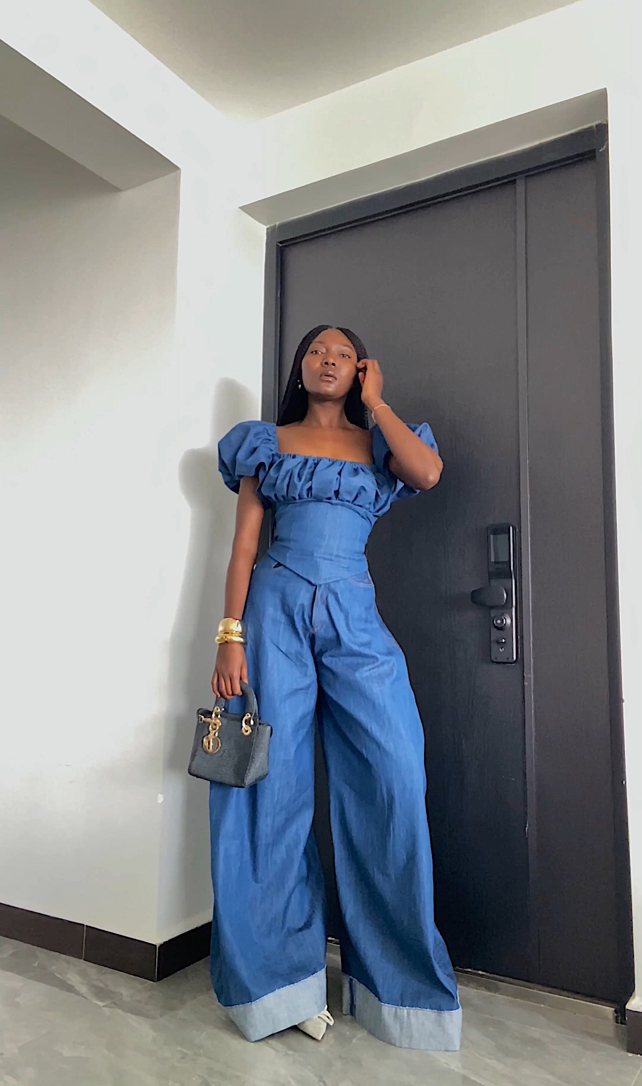 Indigo wide leg pants - Denim