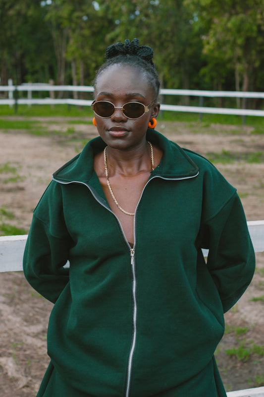 Forest green zip up Jacket