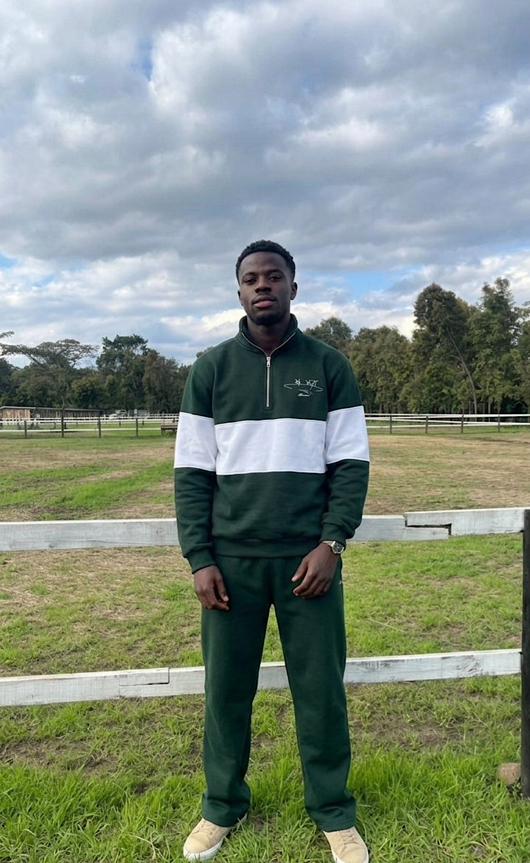 Forest green relaxed track pants