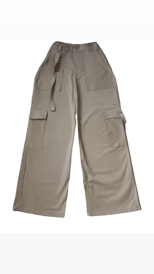 Flap Pocket Side Cargo Pants- khaki