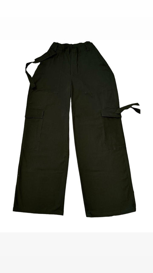Flap Pocket Side cargo pants- Jungle green