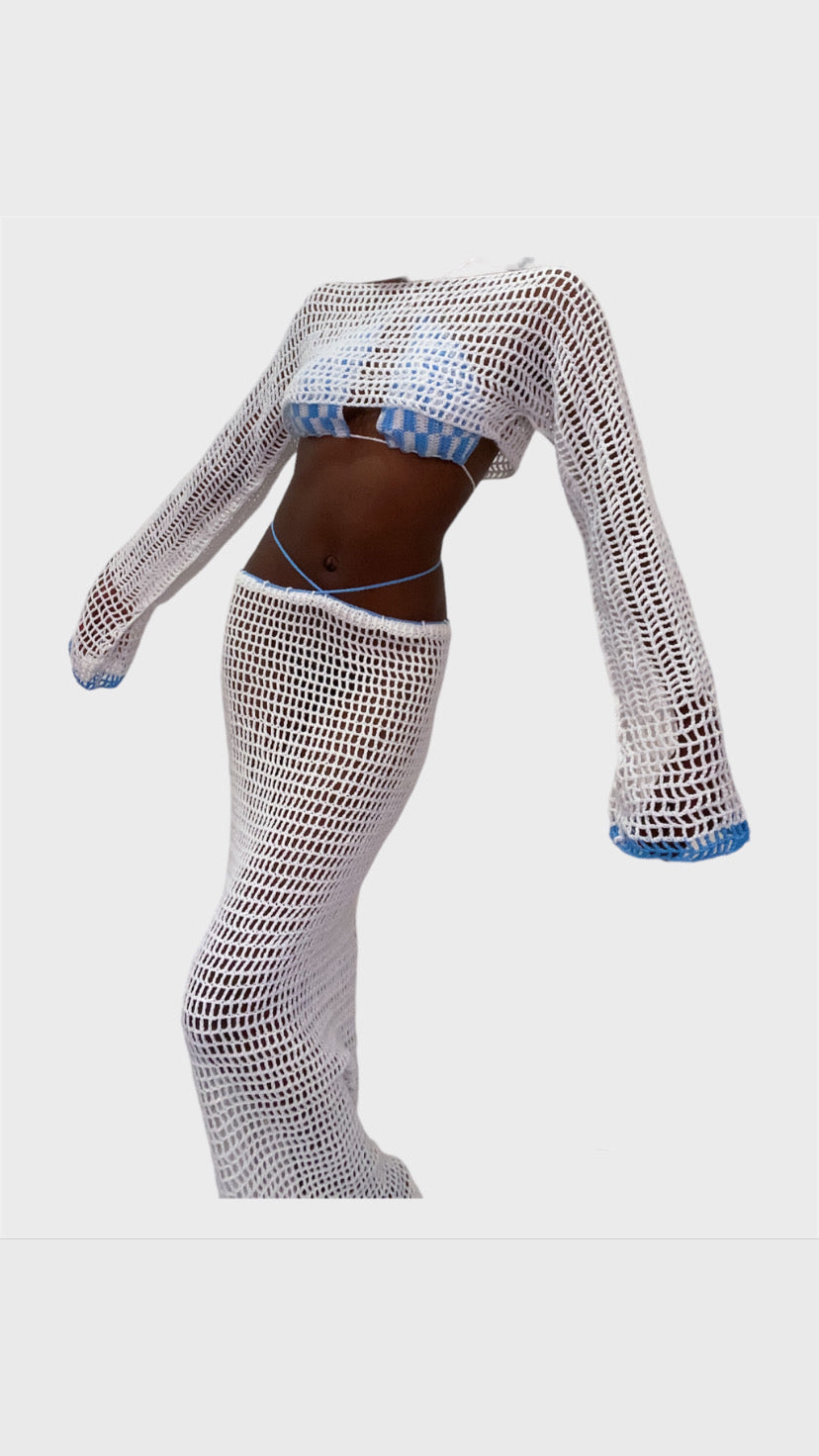 Crotchet meshed top