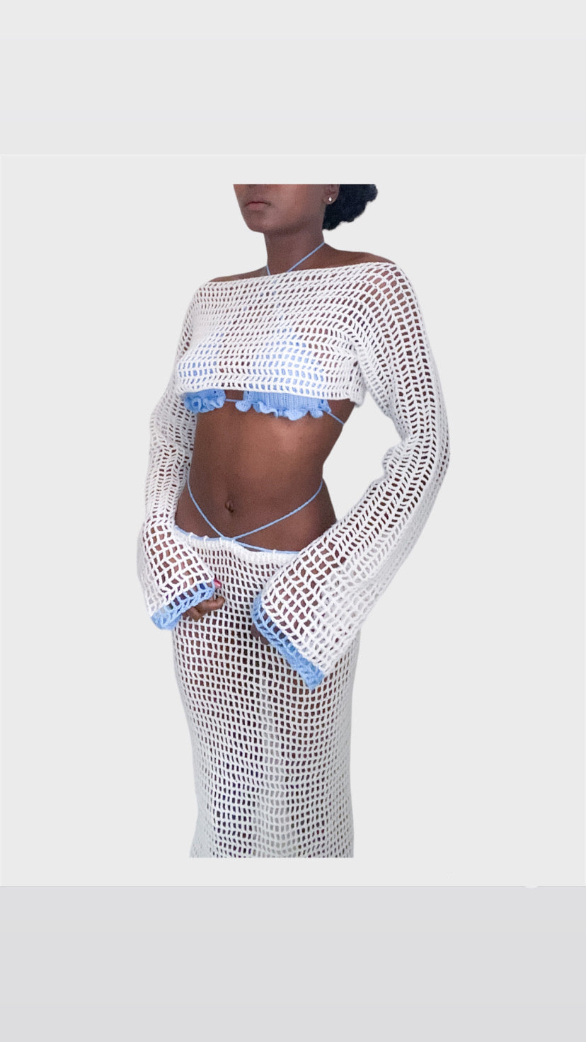 Crotchet meshed top