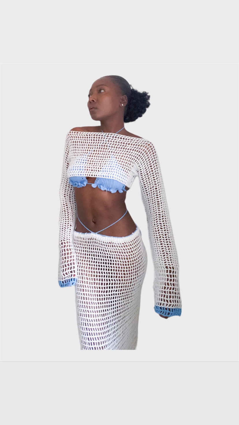 Crotchet meshed top