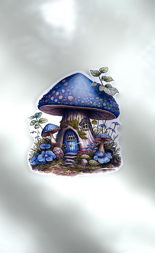Blue Mushroom Haven Sticker