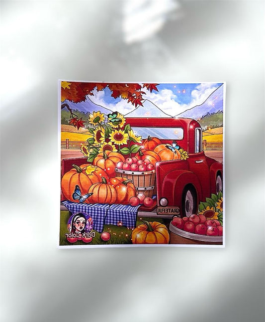 Autumn Harvest Truck Delight Sticker